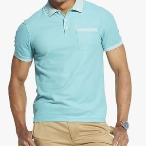 Van Heusen‎ Men's XL Never Tuck Polo shirt Short Sleeve Light Mint Green NWT